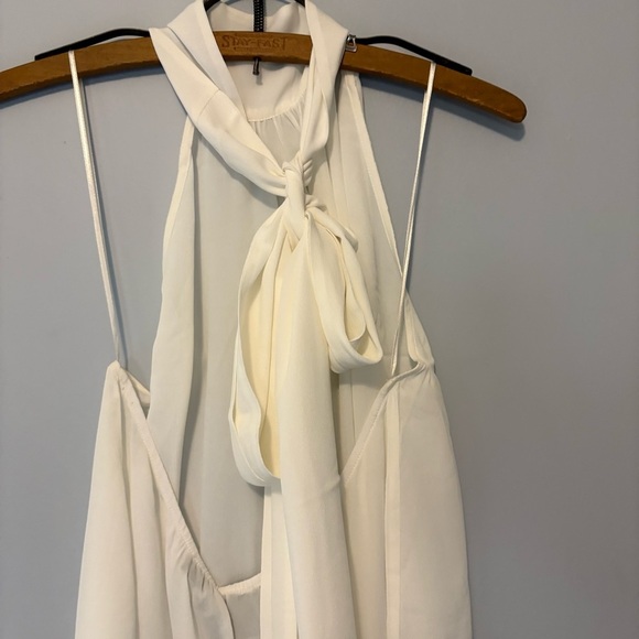 Pinko Torcello White Georgette Tie-Neck Backless Halter Top Women’s XL NWT - Picture 4 of 7
